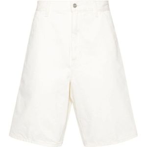 Carhartt Wip, Heren, Korte broeken, Wit, Maat: W28 Katoen,