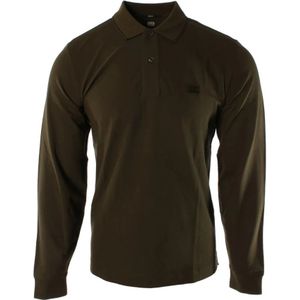 C.p. Company - Polo Lange Mouw - Groen - Katoen - Slim Fit