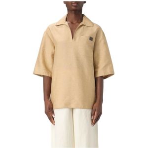 Max Mara, Dames, Blouses & Shirts, Bruin, Maat: S Linnen,