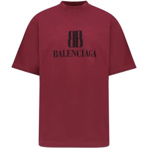 Balenciaga, Heren, Tops, Rood, Maat: S Katoen,