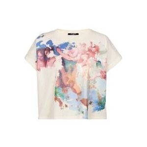 Balmain Geknipt Pastelprint T-shirt , Multicolor , Dames , Maat: S