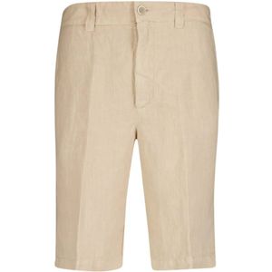 120% Lino, Heren, Korte broeken, Beige, Maat: 3XL Linnen,