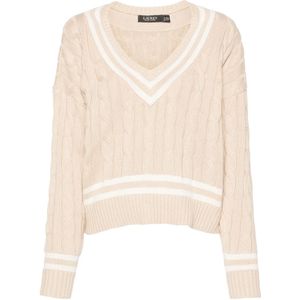 Ralph Lauren, Dames, Truien, Beige, Maat: XL Katoen,
