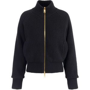 Elisabetta Franchi, Dames, Truien, Zwart, Maat: S