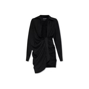 Jacquemus Asymmetrische jurk , Black , Dames , Maat: 2XS