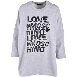 Love Moschino, Dames, Tops, Grijs, Maat: L Katoen,