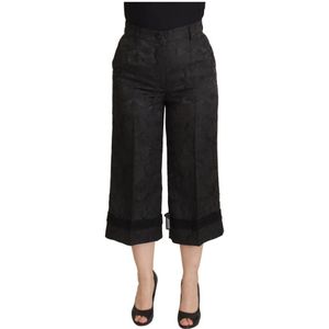 Dolce & Gabbana, Dames, Broeken, Zwart, Maat: 3XS Brokaat,