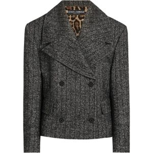 Dolce & Gabbana, Dames, Jassen, Grijs, Maat: XS Wol,