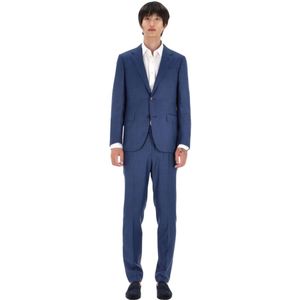 Zegna, Heren, Pakken, Blauw, Maat: 3XL Wol,