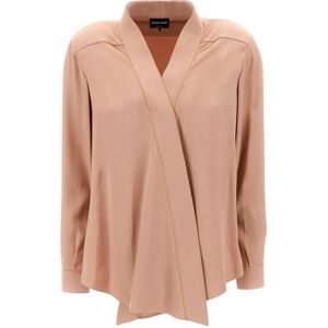 Giorgio Armani, Dames, Blouses & Shirts, Bruin, Maat: S