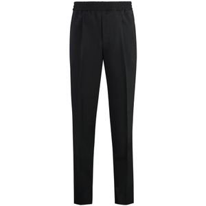 Zegna, Heren, Broeken, Zwart, Maat: XL Wol,