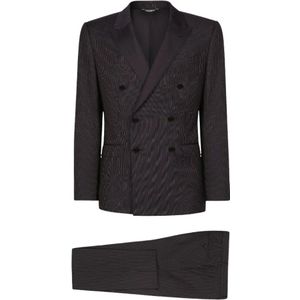 Dolce & Gabbana, Heren, Pakken, Zwart, Maat: M Wol,
