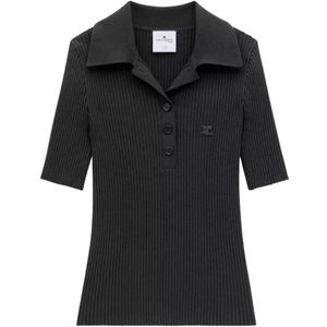 Courrèges, Dames, Tops, Zwart, Maat: XS Viscose,