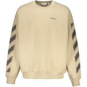 Off White, Heren, Sweatshirts & Hoodies, Beige, Maat: XL Katoen,