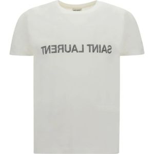 Saint Laurent, Heren, Tops, Wit, Maat: L Katoen,