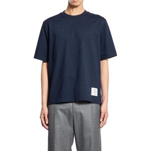 Thom Browne, Heren, Tops, Blauw, Maat: S Katoen,