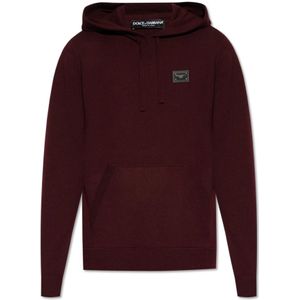 Dolce & Gabbana, Heren, Sweatshirts & Hoodies, Rood, Maat: XS Wol,