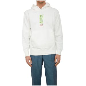 C.p. Company, Heren, Sweatshirts & Hoodies, Wit, Maat: S Katoen,
