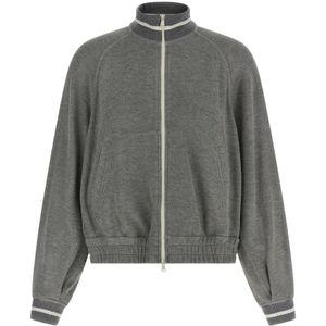 Brunello Cucinelli, Dames, Truien, Grijs, Maat: M Piqué,