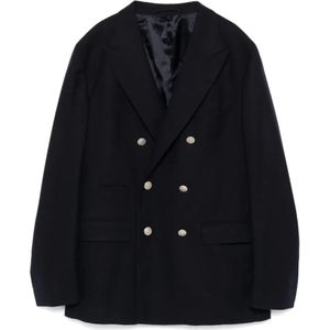 Eleventy, Heren, Jassen, Blauw, Maat: M Wol,