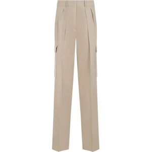 Sportmax, Dames, Broeken, Beige, Maat: 2XS Katoen,