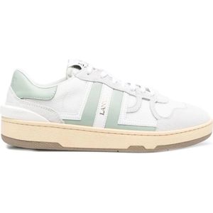 Lanvin Witte Leren Clay Sneakers , White , Dames , Maat: 37 EU