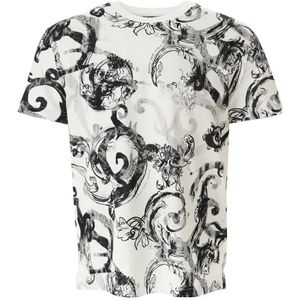 Versace Jeans Couture, Heren, Tops, Wit, Maat: S Katoen,