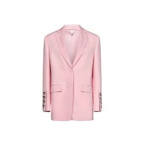 Burberry Roze Single Breasted Jas , Pink , Dames , Maat: XS