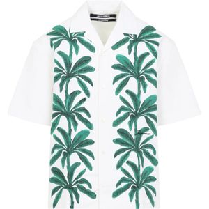 Jacquemus - Witte Palmbladprint - Overhemd - Wit - 100% Katoen