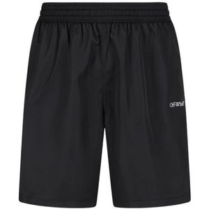 Off White, Heren, Badkleding, Zwart, Maat: L Poliester,