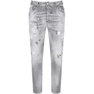 Dsquared2, Heren, Jeans, Grijs, Maat: S Katoen,