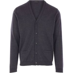 Roberto Collina, Heren, Truien, Grijs, Maat: 2XL Wol,