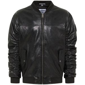 Carlo Colucci - Leren Jack - Zwart - Kleurige Voering