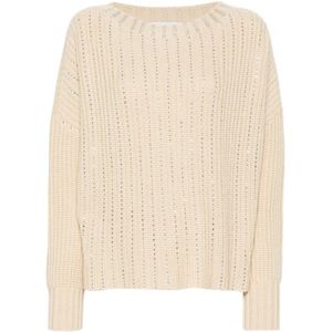 Ermanno Scervino, Dames, Truien, Beige, Maat: S Wol,