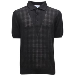 Lardini, Heren, Tops, Zwart, Maat: L Piqué,