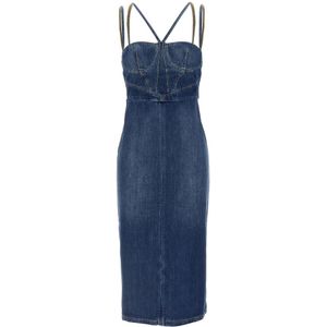 Nensi Dojaka, Dames, Jurken, Blauw, Maat: 2XS Denim,