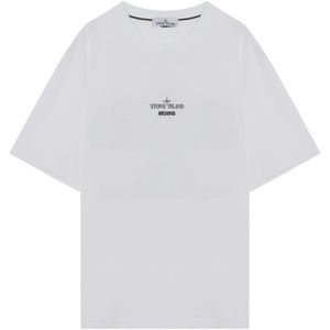 Stone Island, Heren, Tops, Wit, Maat: 2XL Katoen,