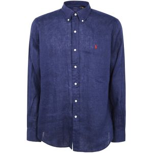Polo Ralph Lauren, Heren, Overhemden, Blauw, Maat: XL