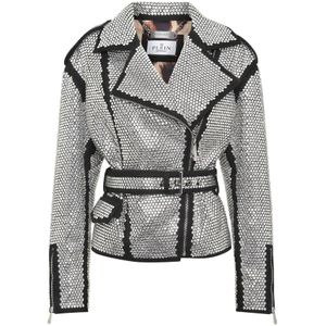 Philipp Plein, Dames, Jassen, Grijs, Maat: XL Leer,