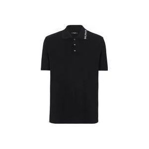 Balmain Geborduurd poloshirt , Black , Heren , Maat: 2XL