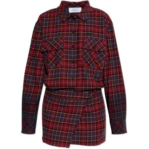 Off White, Dames, Jurken, Rood, Maat: S Katoen,