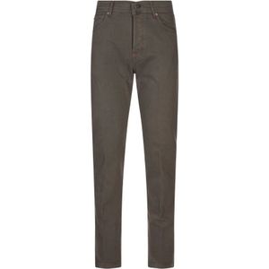 Kiton, Heren, Jeans, Bruin, Maat: W38 Katoen,