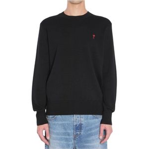 Ami Paris, Heren, Sweatshirts & Hoodies, Zwart, Maat: M Wol,