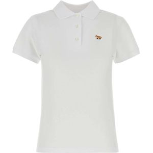 Maison Kitsuné, Dames, Tops, Wit, Maat: L Katoen,
