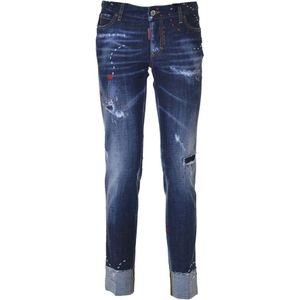 Dsquared2, Dames, Jeans, Blauw, Maat: S Katoen,