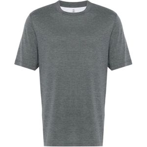 Brunello Cucinelli, Heren, Tops, Grijs, Maat: S Katoen,