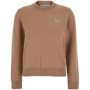 Maison Kitsuné, Dames, Truien, Bruin, Maat: L Wol,