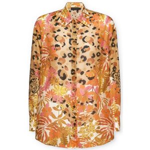 Elena Mirò, Dames, Blouses & Shirts, Veelkleurig, Maat: M Katoen,