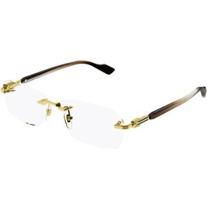 Gucci - Zonnebril - Geel - Randloos Rechthoekig - 56 mm Lensbreedte