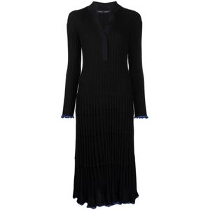 Proenza Schouler, Dames, Jurken, Zwart, Maat: L Zijde,
